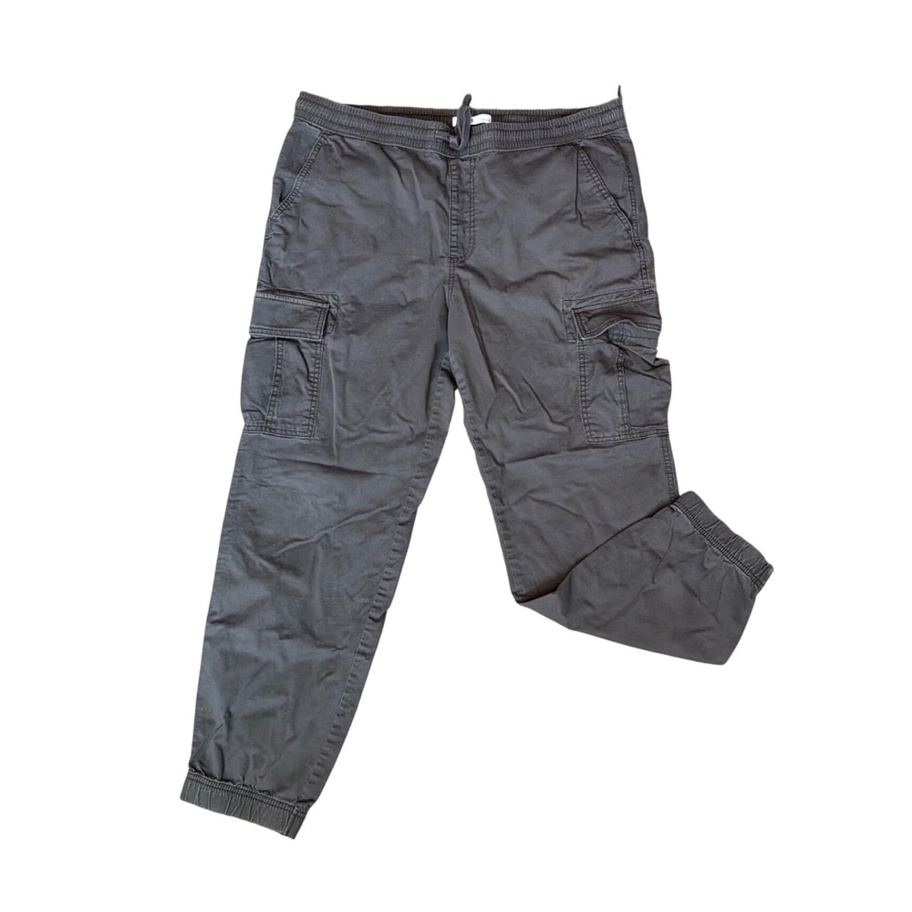 Sonoma Goods For Life Mens Cargo Jogger Pants Dark Gray Elastic Waist Size L